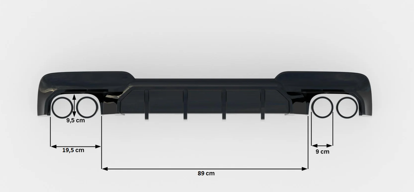 Diffuseur Arrière V.2 BMW 5 M-Pack F10 / F11 (Version Avec Deux Doubles Échappements)
