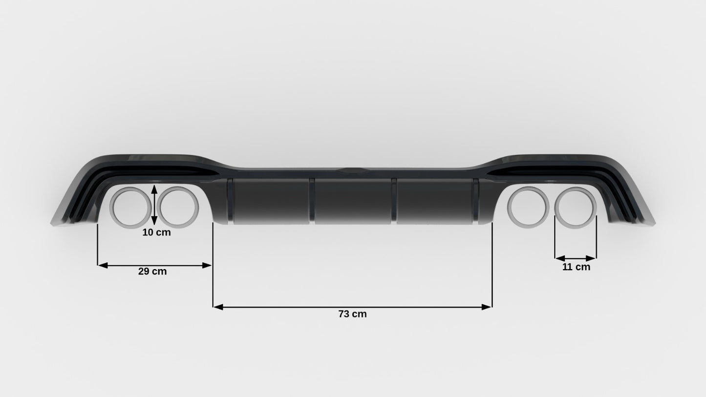 Rear Valance V.2 Volkswagen Golf R Hatchback Mk8 Facelift