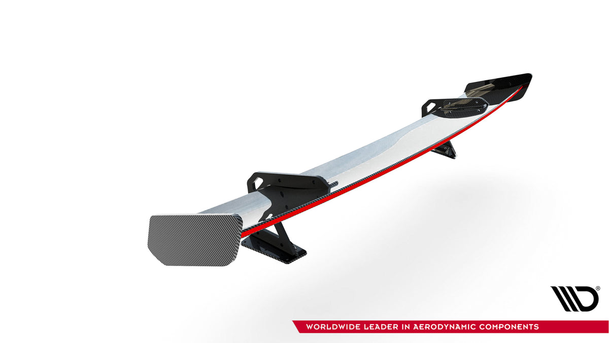Carbon Spoiler With Upper Swan Mounting + LED suitable for Audi A5 / A5 S-Line / S5 / RS5 Coupe F5 / F5 Facelift