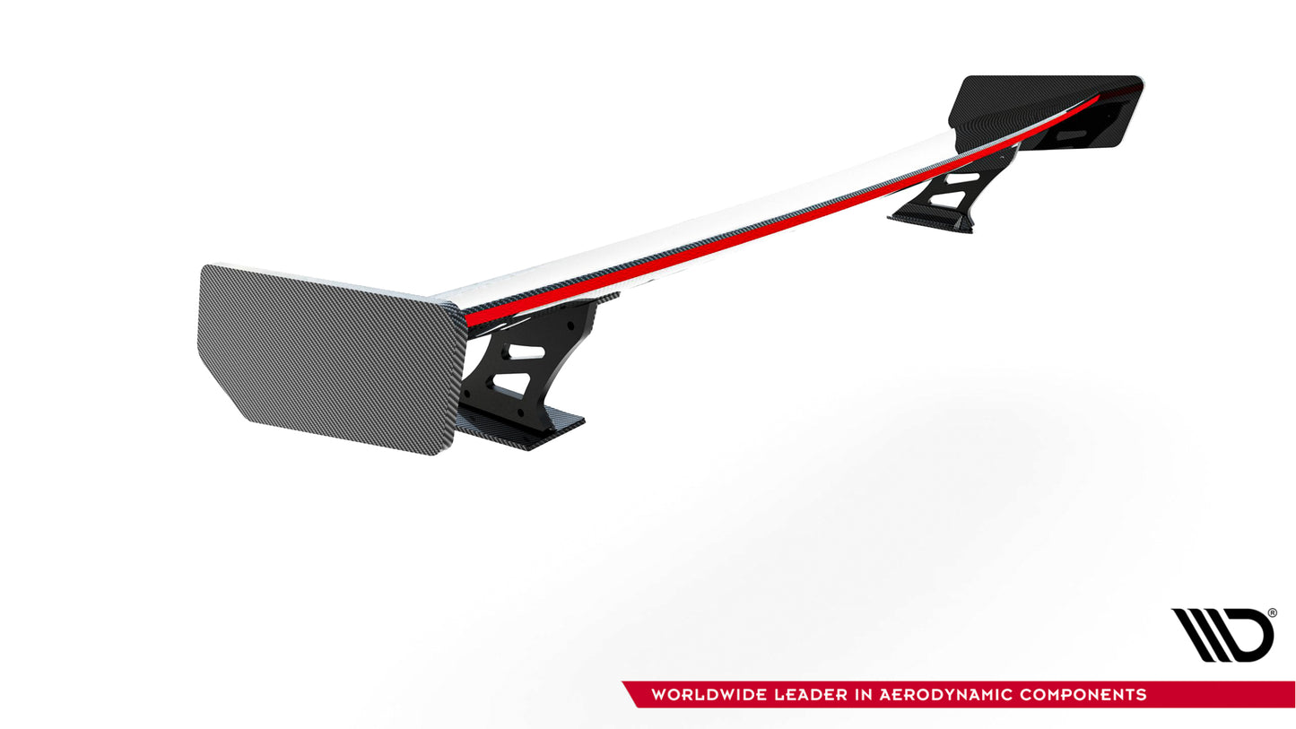 Karbonowy Spoiler Z Zewnętrznymi Wspornikami + LED pasujący do Audi A5 Coupe 8T