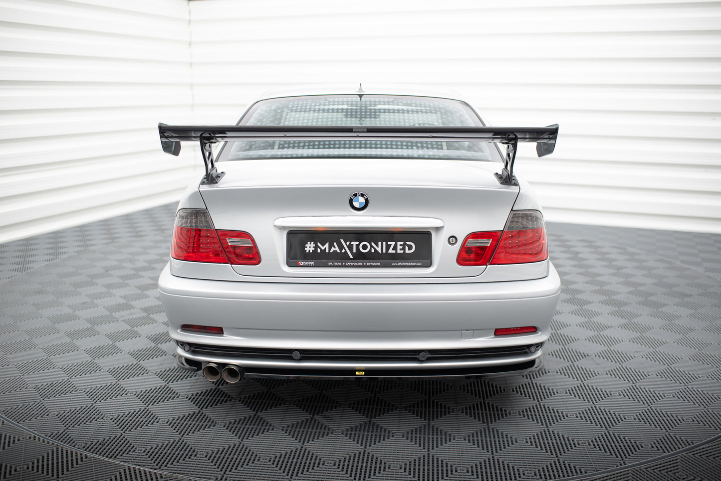 Carbon Spoiler With External Brackets Uprights suitable for BMW 3 Coupe E46