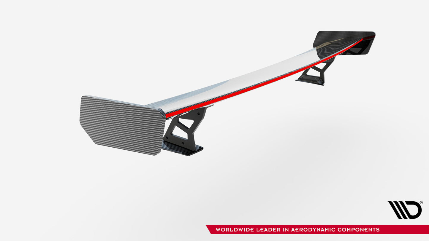 Carbon Spoiler With External Brackets Uprights + LED suitable for BMW 3 Coupe E46