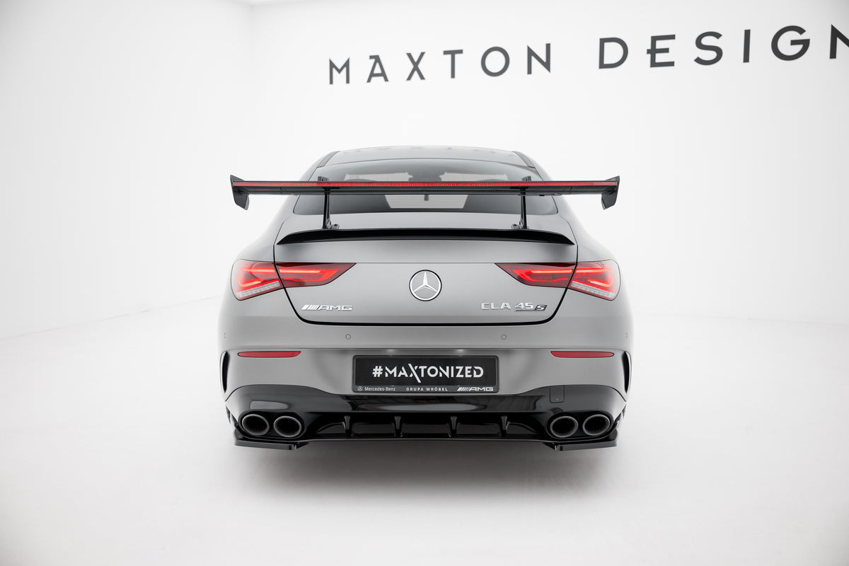 Carbon Spoiler With Upper Swan Mounting + LED suitable for Mercedes-Benz CLA Coupe C118 / C118 Facelift