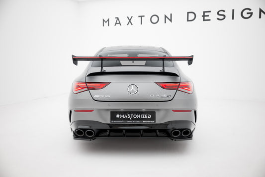 Carbon Spoiler With Upper Swan Mounting + LED suitable for Mercedes-Benz CLA Coupe C118 / C118 Facelift