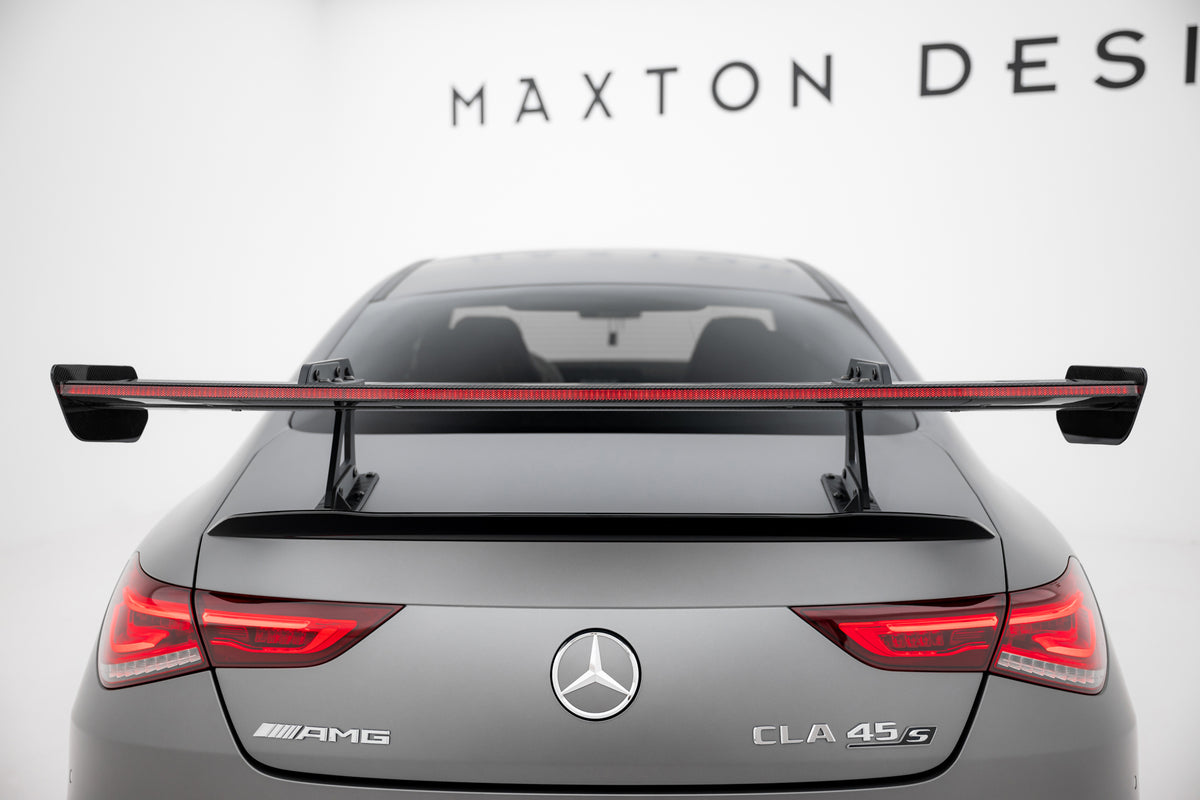 Carbon Spoiler With Upper Swan Mounting + LED suitable for Mercedes-Benz CLA Coupe C118 / C118 Facelift