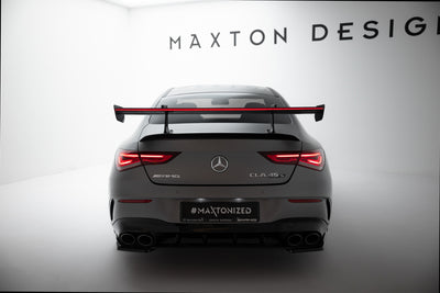 Carbon Spoiler With Upper Swan Mounting + LED suitable for Mercedes-Benz CLA Coupe C118 / C118 Facelift
