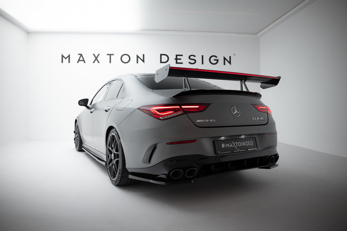 Carbon Spoiler With Upper Swan Mounting + LED suitable for Mercedes-Benz CLA Coupe C118 / C118 Facelift