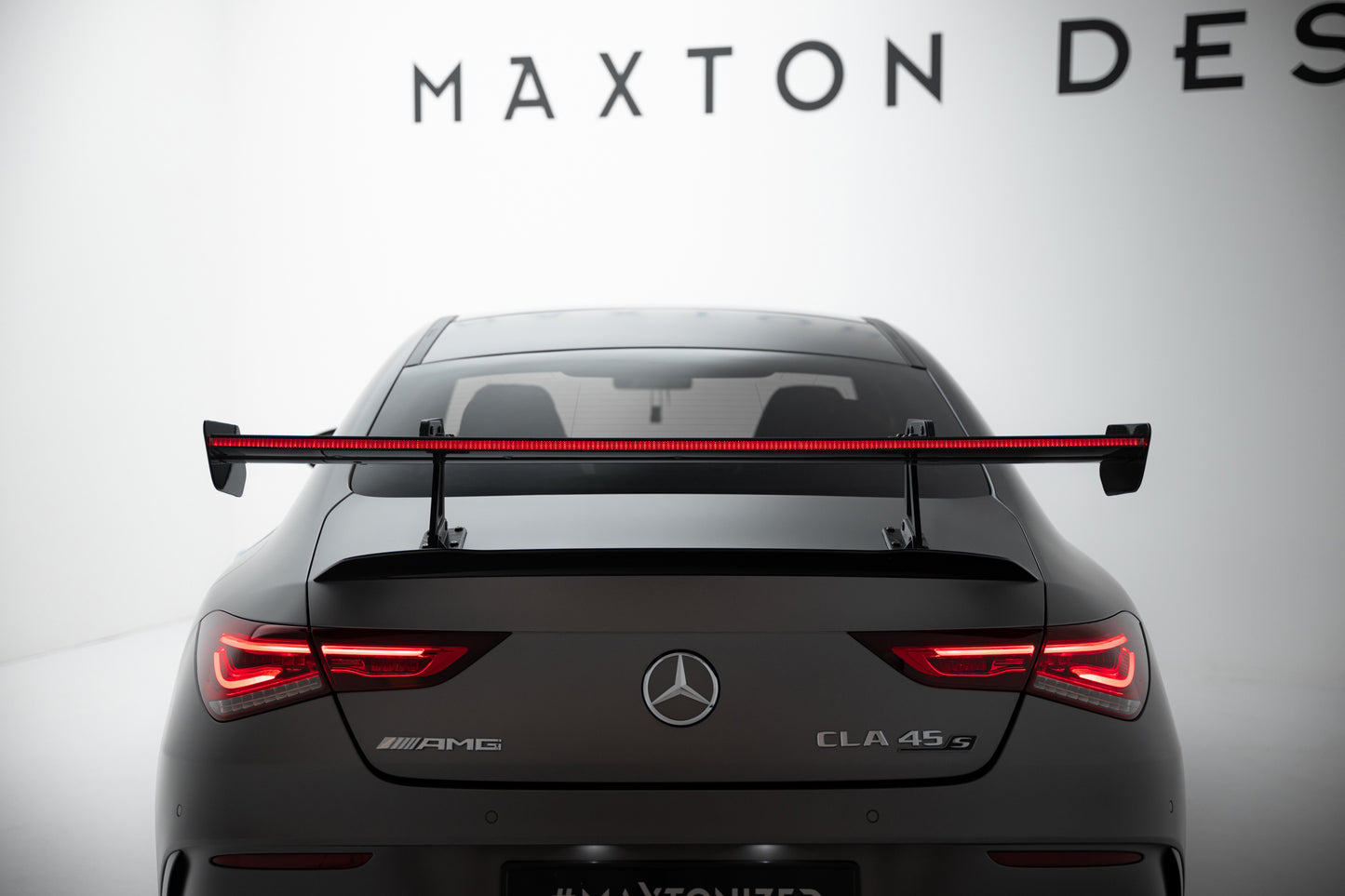 Carbon Spoiler With Upper Swan Mounting + LED suitable for Mercedes-Benz CLA Coupe C118 / C118 Facelift
