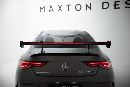 Carbon Spoiler With Upper Swan Mounting + LED suitable for Mercedes-Benz CLA Coupe C118 / C118 Facelift
