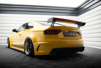 Karbonowy Spoiler Z Zewnętrznymi Wspornikami + LED pasujący do Audi A5 Coupe 8T