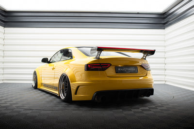 Karbonowy Spoiler Z Zewnętrznymi Wspornikami + LED pasujący do Audi A5 Coupe 8T