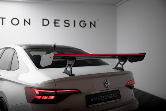 Carbon Spoiler With Internal Brackets Uprights + LED suitable for Volkswagen Jetta GLI Mk7