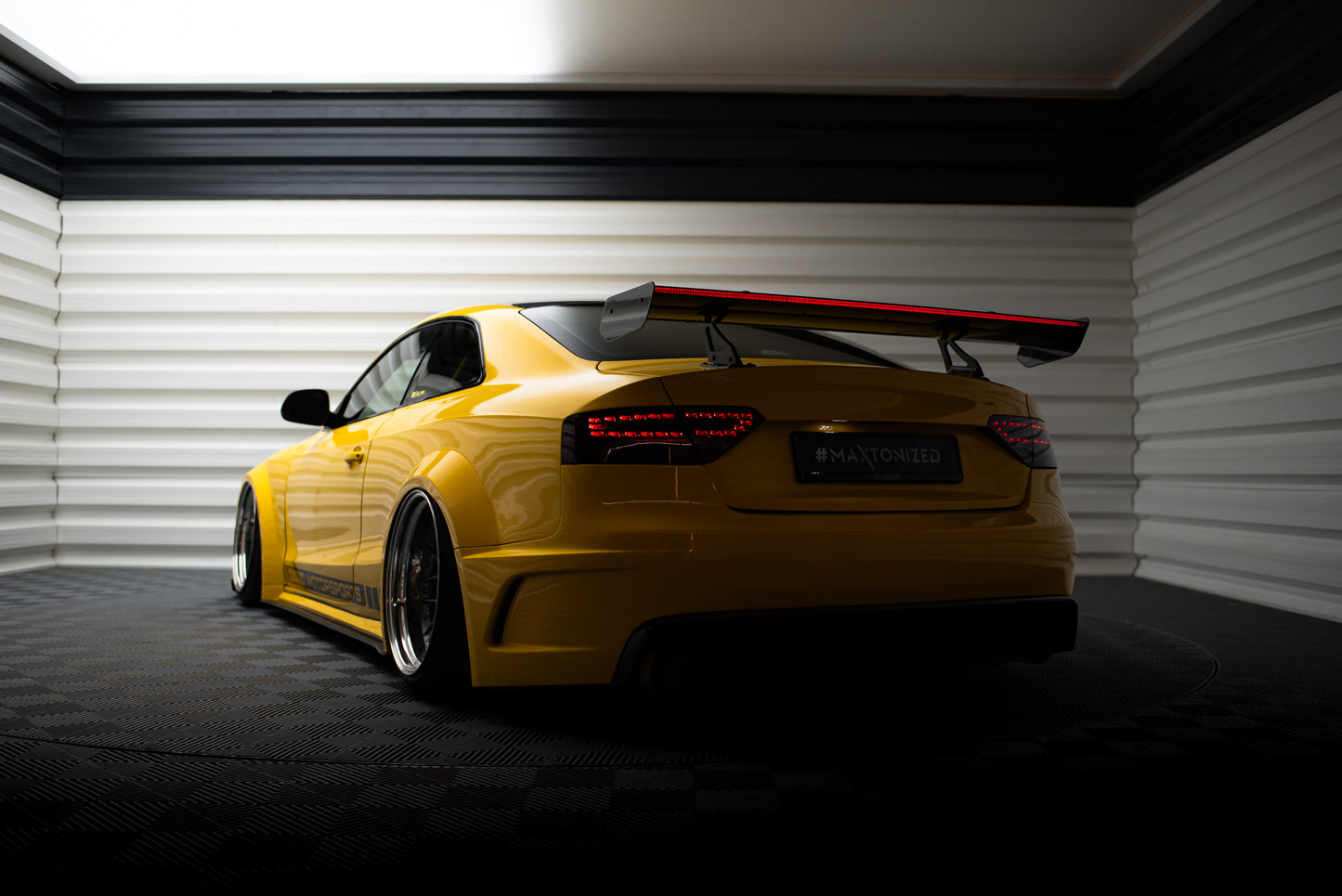 Carbon Spoiler With Upper Swan Mounting + LED suitable for Audi A5 Coupe 8T
