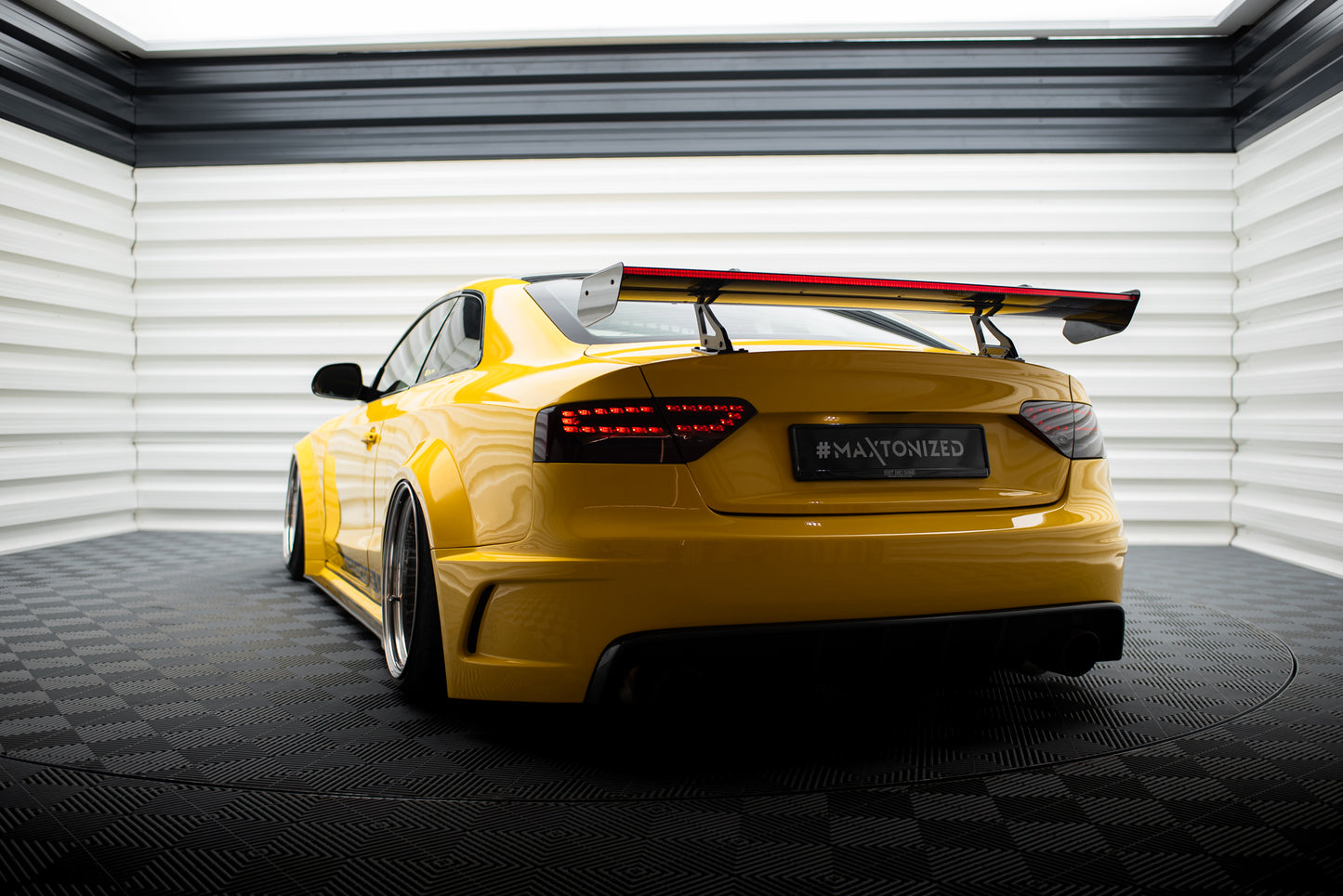 Carbon Spoiler With Upper Swan Mounting + LED suitable for Audi A5 Coupe 8T