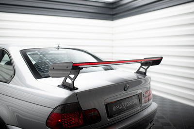 Carbon Spoiler With External Brackets Uprights + LED suitable for BMW 3 Coupe E46