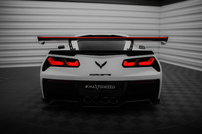 Carbon Spoiler With Internal Brackets Uprights + LED suitable for Chevrolet Corvette Stingray / Grand Sport C7