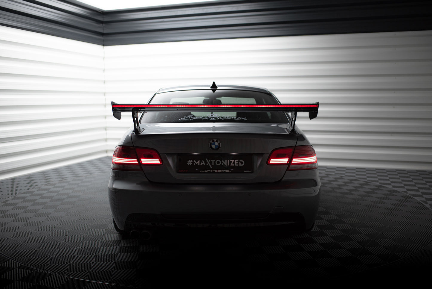 Carbon Spoiler With External Brackets Uprights + LED suitable for BMW 3 / M3 Coupe E92