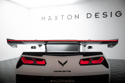 Carbon Spoiler With Upper Swan Mounting + LED suitable for Chevrolet Corvette Stingray / Grand Sport C7