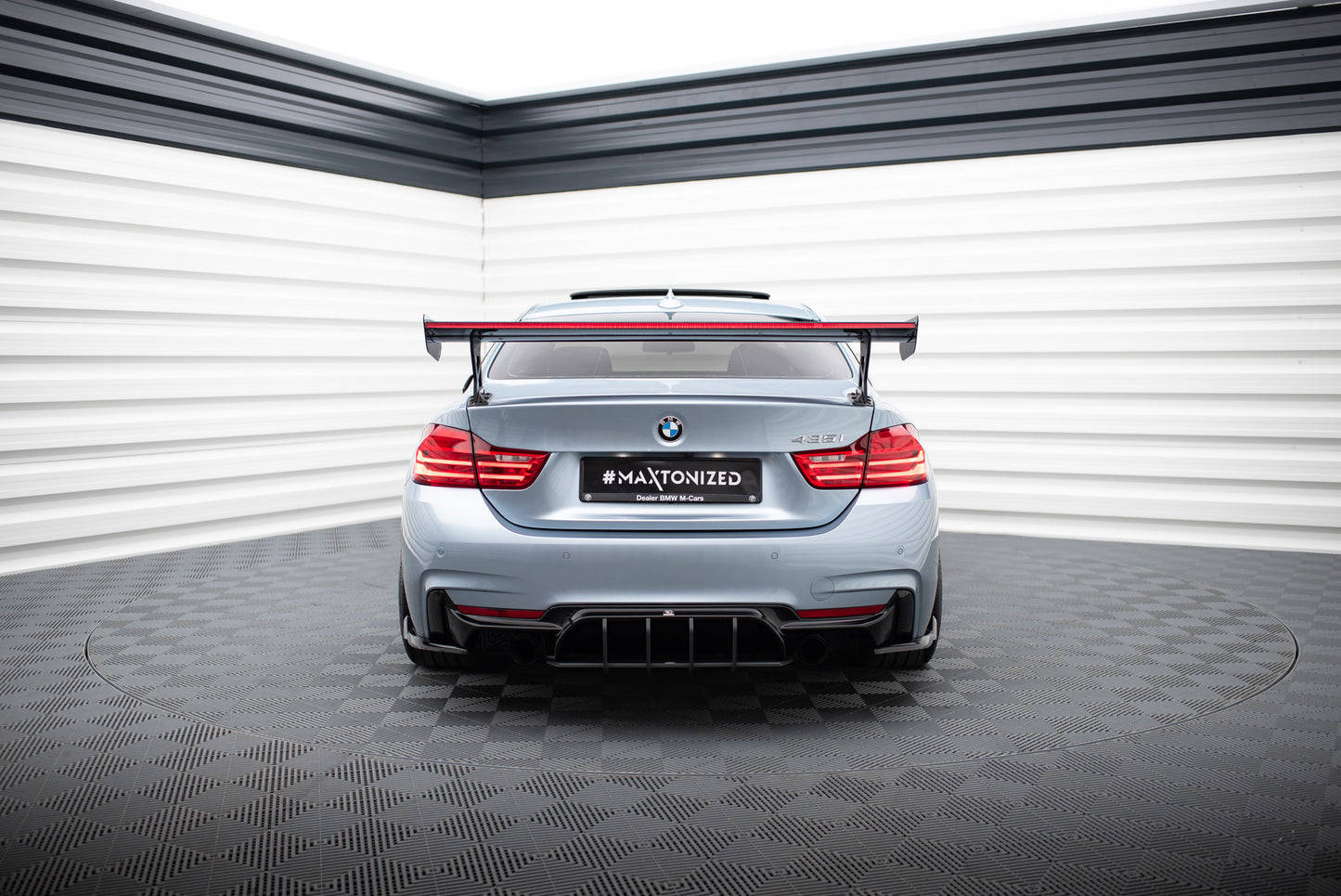 Carbon Spoiler With External Brackets Uprights + LED suitable for BMW 4 F32 / 4 F32 M-Pack Coupe