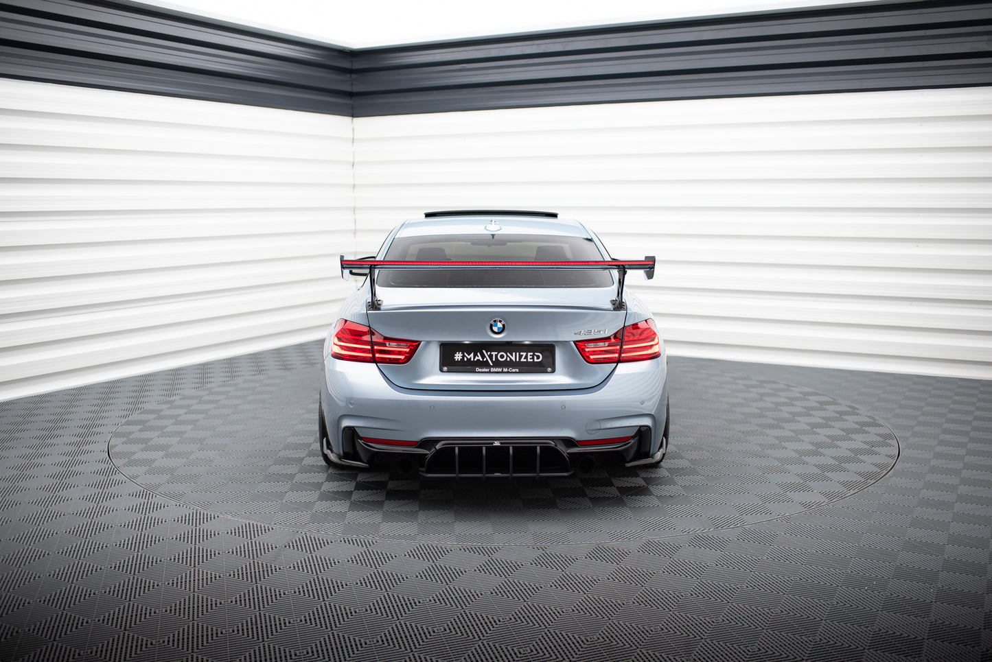 Carbon Spoiler With External Brackets Uprights + LED suitable for BMW 4 F32 / 4 F32 M-Pack Coupe