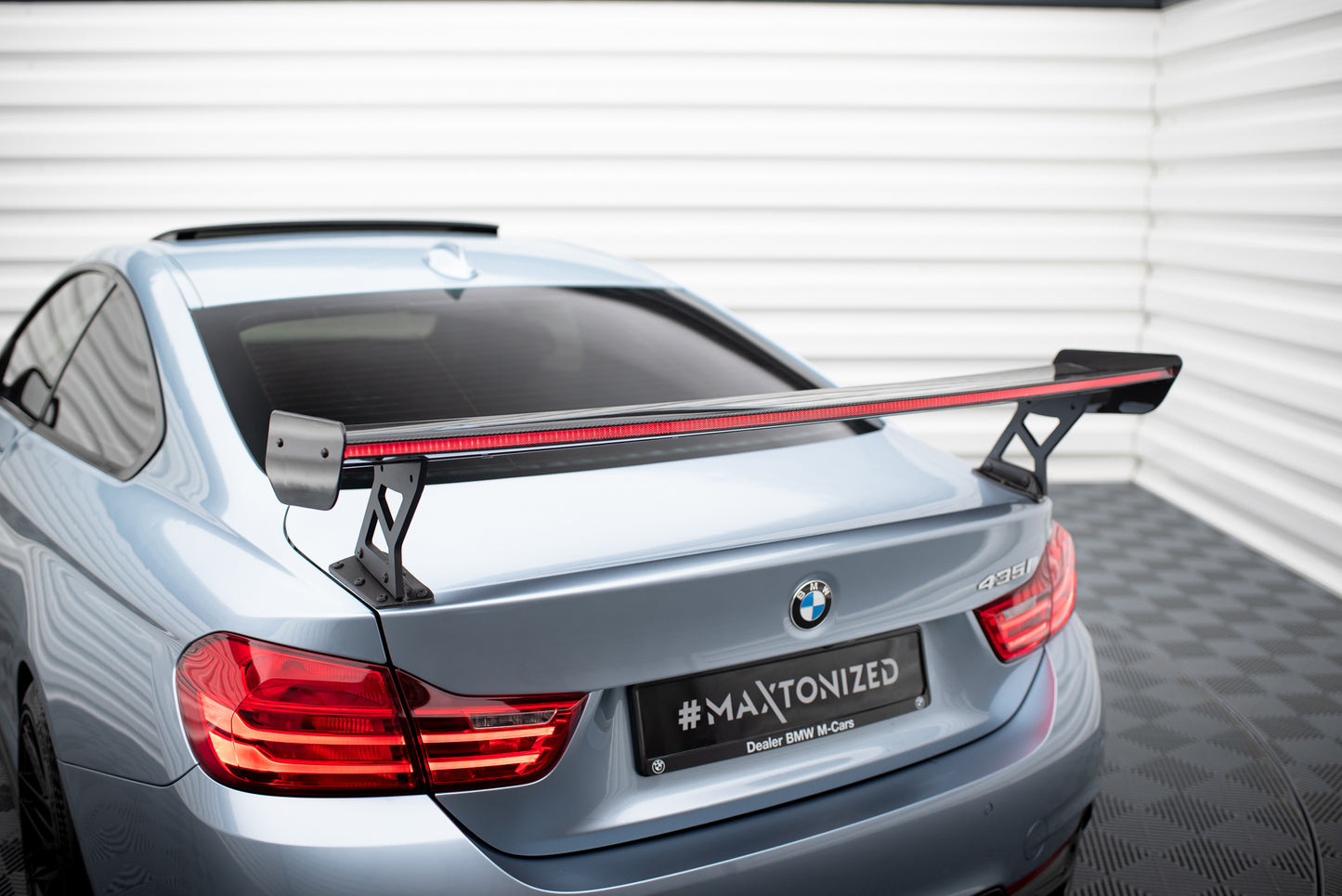 Carbon Spoiler With External Brackets Uprights + LED suitable for BMW 4 F32 / 4 F32 M-Pack Coupe