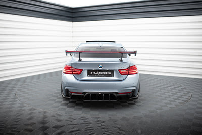Karbonowy Spoiler Z Wewnętrznymi Wspornikami + LED pasujący do BMW 4 F32 / 4 F32 M-Pack Coupe