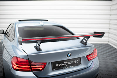 Karbonowy Spoiler Z Wewnętrznymi Wspornikami + LED pasujący do BMW 4 F32 / 4 F32 M-Pack Coupe