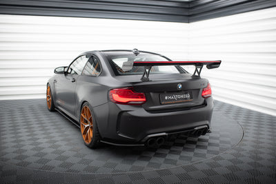 Carbon Spoiler With Internal Brackets Uprights + LED suitable for BMW M2 F87 / 2 / 2 M-Pack F22