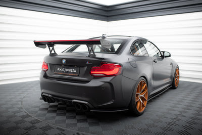 Carbon Spoiler With Internal Brackets Uprights + LED suitable for BMW M2 F87 / 2 / 2 M-Pack F22