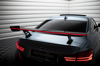 Karbonowy Spoiler Z Wewnętrznymi Wspornikami + LED pasujący do BMW 4 F32 / 4 F32 M-Pack Coupe