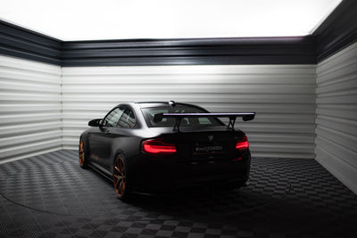 Carbon Spoiler With Internal Brackets Uprights + LED suitable for BMW M2 F87 / 2 / 2 M-Pack F22