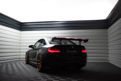 Carbon Spoiler With Internal Brackets Uprights + LED suitable for BMW M2 F87 / 2 / 2 M-Pack F22