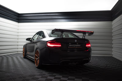 Carbon Spoiler With Internal Brackets Uprights + LED suitable for BMW M2 F87 / 2 / 2 M-Pack F22