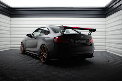Carbon Spoiler With External Brackets Uprights + LED suitable for BMW M2 F87 / 2 / 2 M-Pack F22