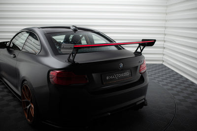 Carbon Spoiler With External Brackets Uprights + LED suitable for BMW M2 F87 / 2 / 2 M-Pack F22