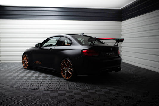 Karbonowy Spoiler Z Zewnętrznymi Wspornikami + LED pasujący do BMW M2 F87 / 2 / 2 M-Pack F22