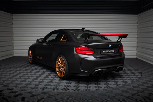 Karbonowy Spoiler Z Zewnętrznymi Wspornikami + LED pasujący do BMW M2 F87 / 2 / 2 M-Pack F22