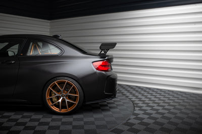 Carbon Spoiler With External Brackets Uprights + LED suitable for BMW M2 F87 / 2 / 2 M-Pack F22