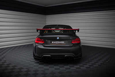 Carbon Spoiler With External Brackets Uprights + LED suitable for BMW M2 F87 / 2 / 2 M-Pack F22