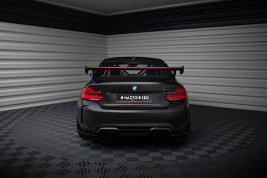 Karbonowy Spoiler Z Zewnętrznymi Wspornikami + LED pasujący do BMW M2 F87 / 2 / 2 M-Pack F22
