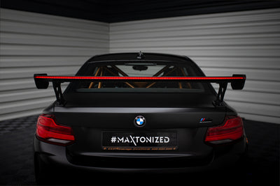 Carbon Spoiler With External Brackets Uprights + LED suitable for BMW M2 F87 / 2 / 2 M-Pack F22