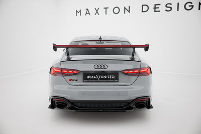 Karbonowy Spoiler Z Zewnętrznymi Wspornikami  V.1+ pasujący do LED Audi A5 / A5 S-Line / S5 / RS5 Coupe F5 / F5 Facelift