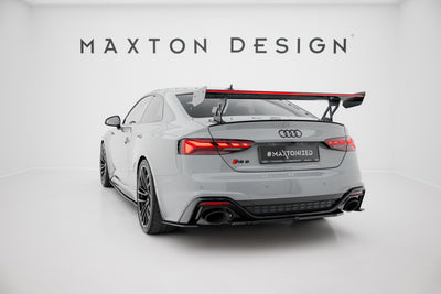 Karbonowy Spoiler Z Zewnętrznymi Wspornikami  V.1+ pasujący do LED Audi A5 / A5 S-Line / S5 / RS5 Coupe F5 / F5 Facelift