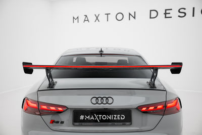 Karbonowy Spoiler Z Zewnętrznymi Wspornikami  V.1+ pasujący do LED Audi A5 / A5 S-Line / S5 / RS5 Coupe F5 / F5 Facelift