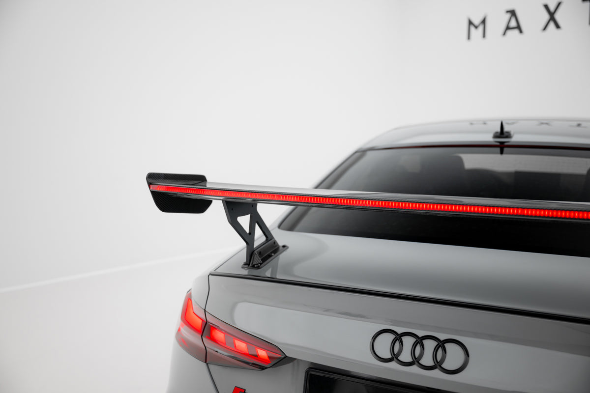 Karbonowy Spoiler Z Zewnętrznymi Wspornikami  V.1+ pasujący do LED Audi A5 / A5 S-Line / S5 / RS5 Coupe F5 / F5 Facelift