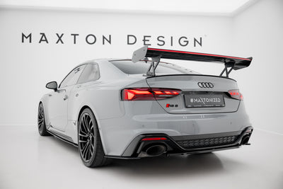 Carbon Spoiler With External Brackets Uprights V.1 + LED suitable for Audi A5 / A5 S-Line / S5 / RS5 Coupe F5 / F5 Facelift