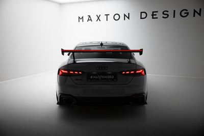 Karbonowy Spoiler Z Zewnętrznymi Wspornikami  V.1+ pasujący do LED Audi A5 / A5 S-Line / S5 / RS5 Coupe F5 / F5 Facelift