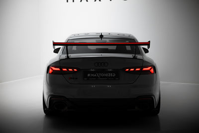Carbon Spoiler With External Brackets Uprights V.1 + LED suitable for Audi A5 / A5 S-Line / S5 / RS5 Coupe F5 / F5 Facelift
