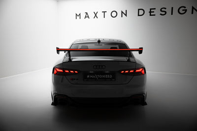 Carbon Spoiler With External Brackets Uprights V.2 + LED suitable for Audi A5 / A5 S-Line / S5 / RS5 Coupe F5 / F5 Facelift