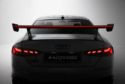 Carbon Spoiler With External Brackets Uprights V.2 + LED suitable for Audi A5 / A5 S-Line / S5 / RS5 Coupe F5 / F5 Facelift